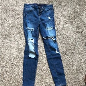 Cello ripped straight leg jean